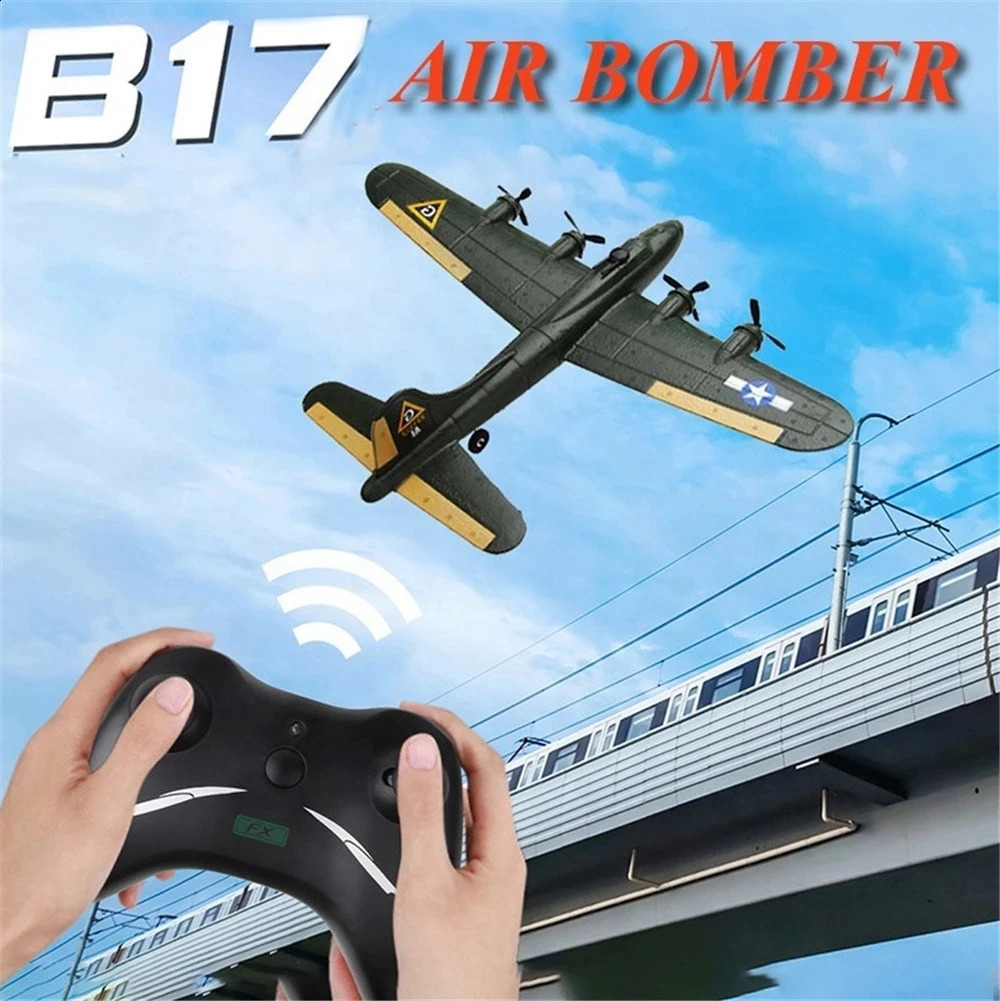 FX817 B17 RC Plane 2.4G 2CH Fixed Wing Remote Control Airplane EPP Foam RC Aircraft Fighter Kids Toys Gift for Children 240921