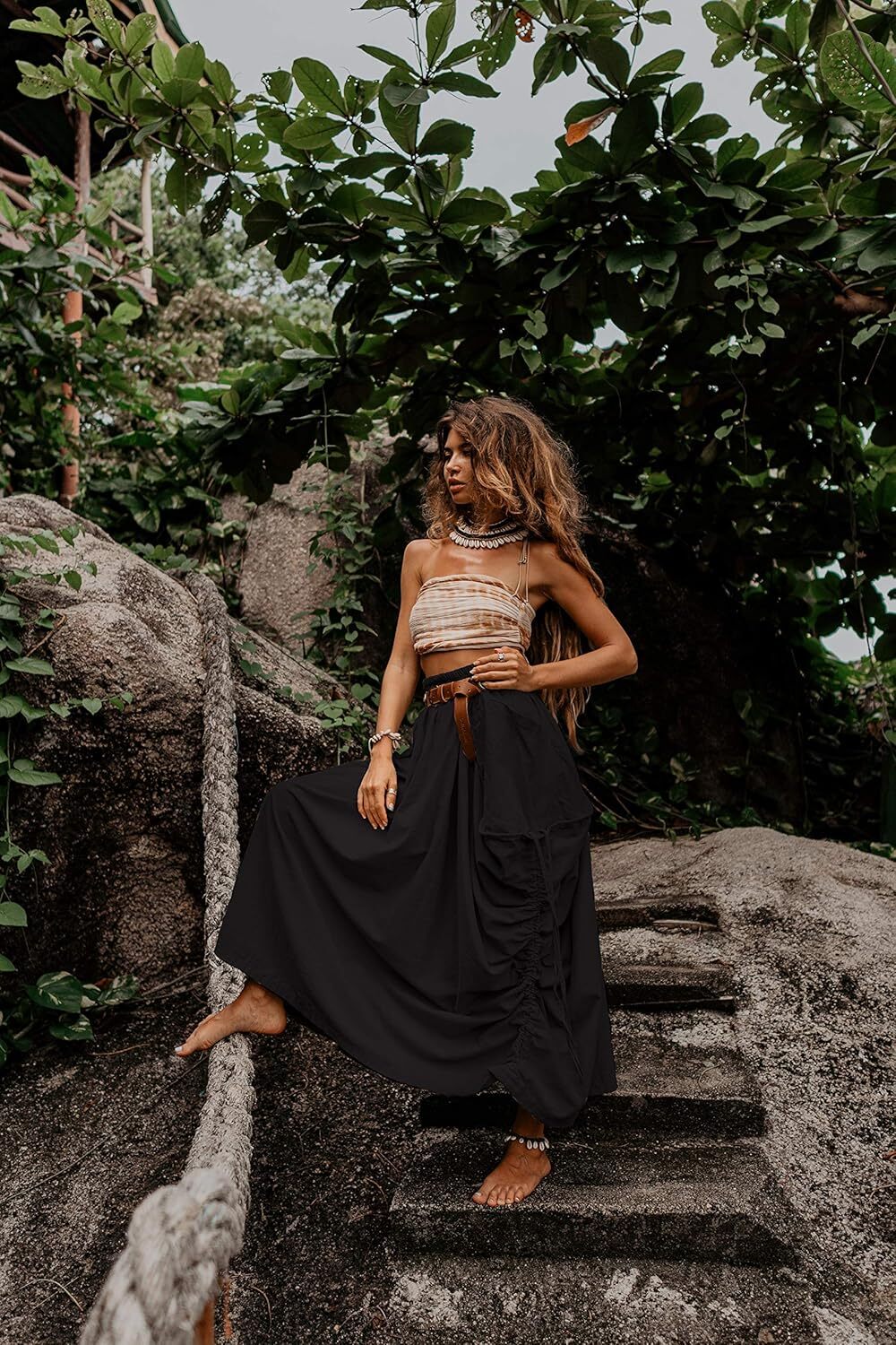 women's bohemian style long dress with pockets bohemian organic cotton hippie gypsy