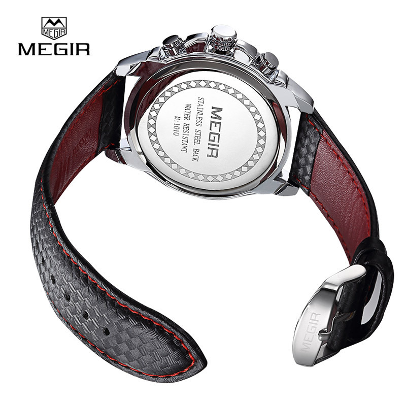 MEGIR 1010 Popular Men's Watch Original Luxury Fashion Brand Sports Clock Leather Strap Business Quartz Watch Men's Casual Watch