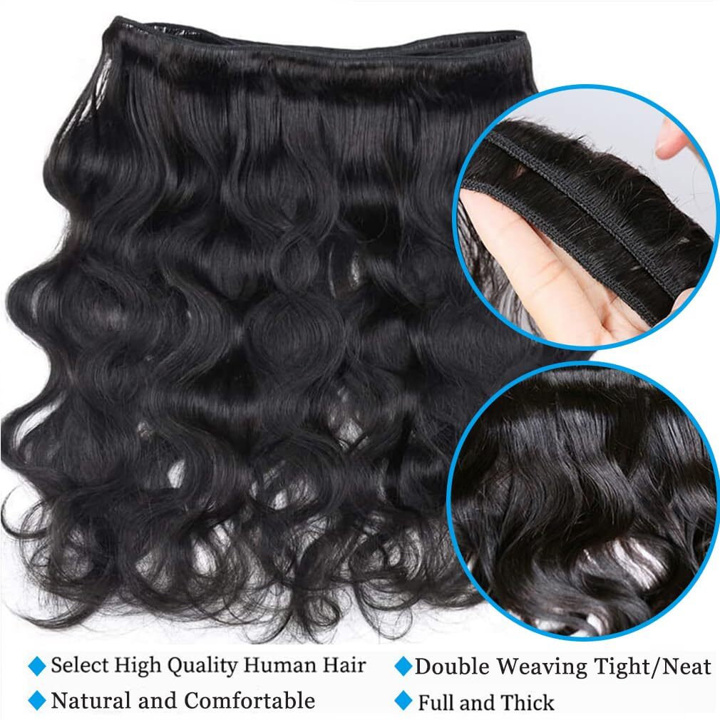Cosdelu Body Remy Unprocessed Raw Virgin 100% Human Hair Water Wave Extensions 3 4 Bundles Deal
