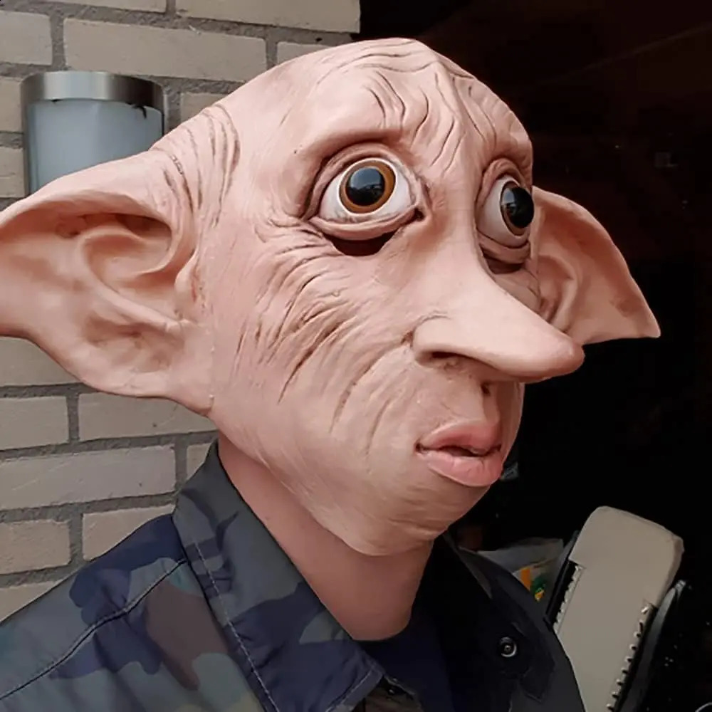 Halloween goblin Dobby mask HouseElf cosplay costume carnival fancy dress party latex all inclusive movie props 240923