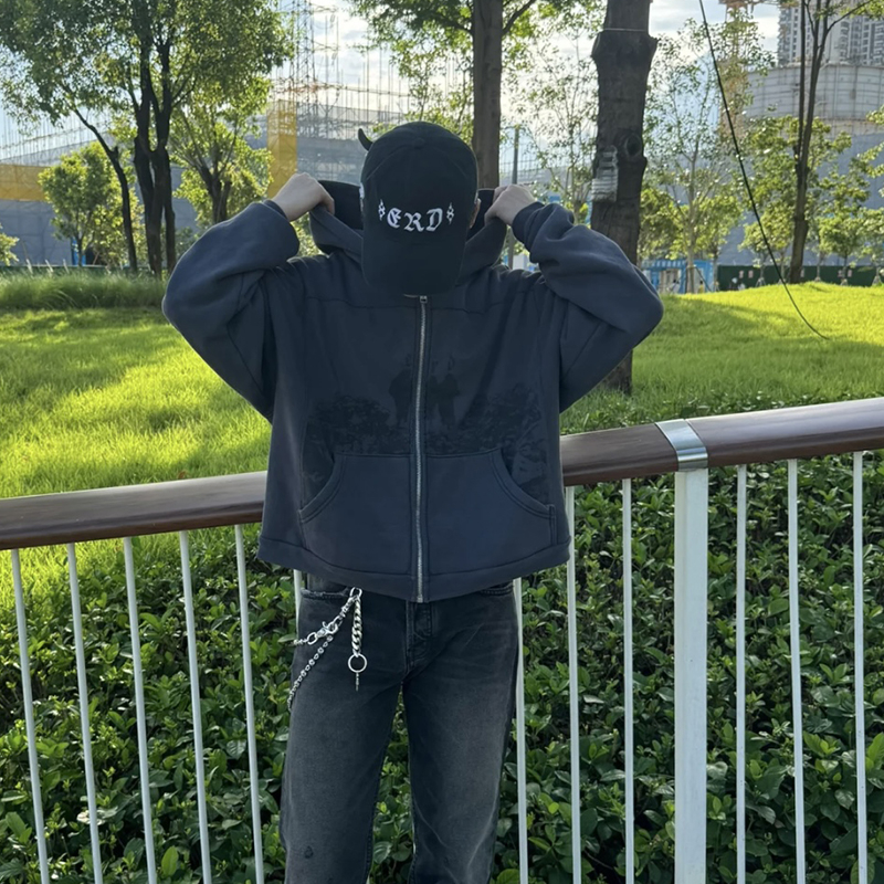 Autumn Winter Men's Hoodie Vintage Graphic Hooded