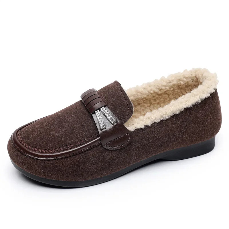 Womens Winter Casual Shoes Moccasins Soft and Smooth Shoes 2024 Fashionable Comfortable Warm Plush and Smooth Womens Cotton Shoes 241008
