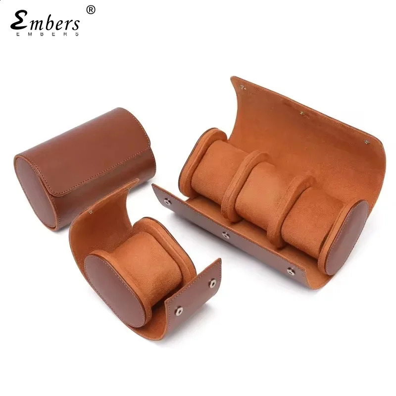 Embers Leather Watch Roll 1 2 3 Slot y Storage Box Travel Bag Gift 240911