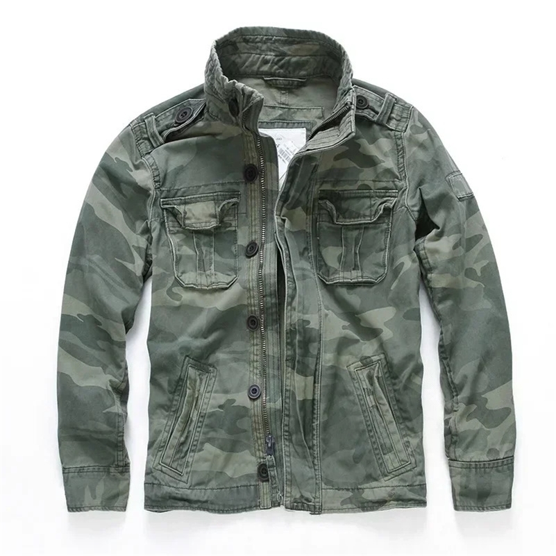 Men Jacket M65 Denim Retro Cargo Jacketes Outdoor Multi Pockets Camo Tops Field Casual Fashion Hiking Coats Uniform y240927