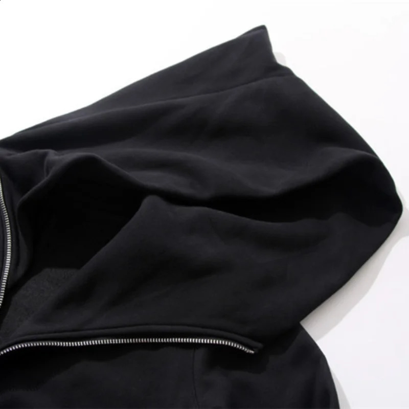 Autumn Hooded Mens Jacket Zipper Cardigan Sweatshirt Hip Hop Swing Street Dress Fashion Hoodie 240929