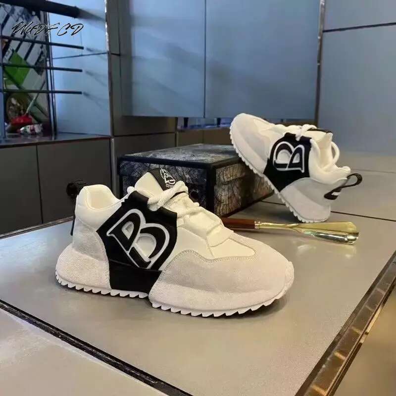 Chunky Sneakers Mens Designer Cover Bottom Sport Fashion Casual Microfiber Leather Upper Increased Internal Platform Shoes