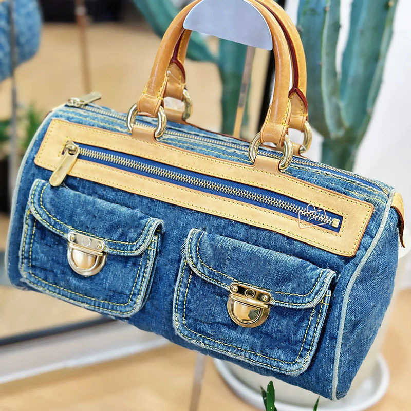 Designer Women Mini Pretty Denim Shoulder Bag France Brand Monograms Wers Printed Canvas Underarm Handbag Lady Double Straps Crossbody Hobo Bags