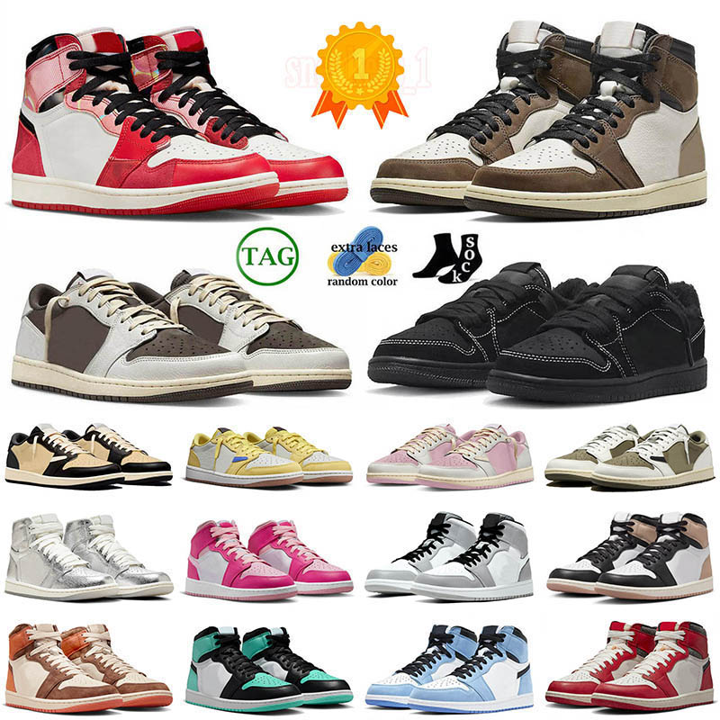 1 Low Reverse Mocha Basketball Shoes Men Women Medium Olive Canary Black High Top Lost And Found Chicago Fierce Pink Mens Sports Sneakers Size 36-47