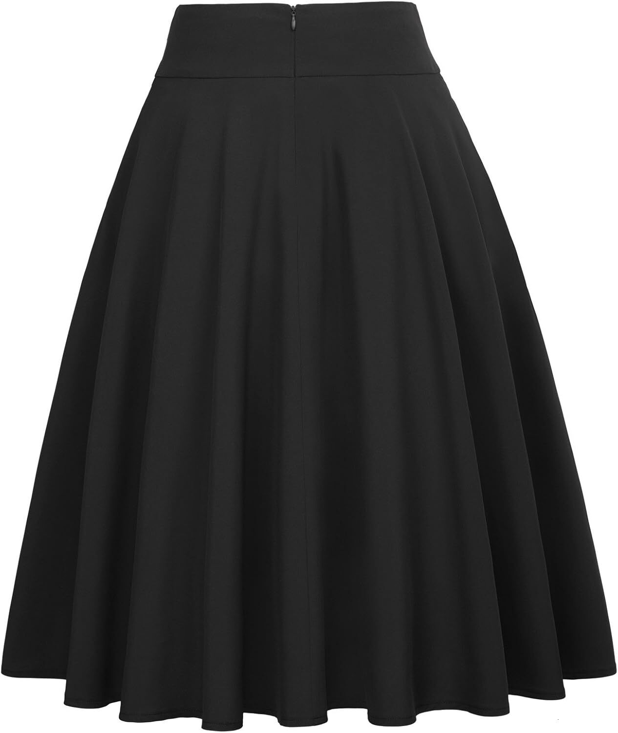 women's high waisted aline pocket skirt ice skating horn mid length skirt retro skirt - view 3