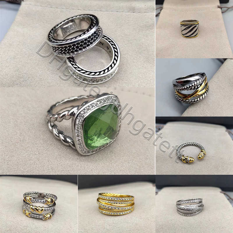 Rings Twisted Men Braided Designer Women white diamond Fashion size6-11 Jewelry for Cross Classic Copper finger Ring Wire Vintage Engagement Anniversary Gift