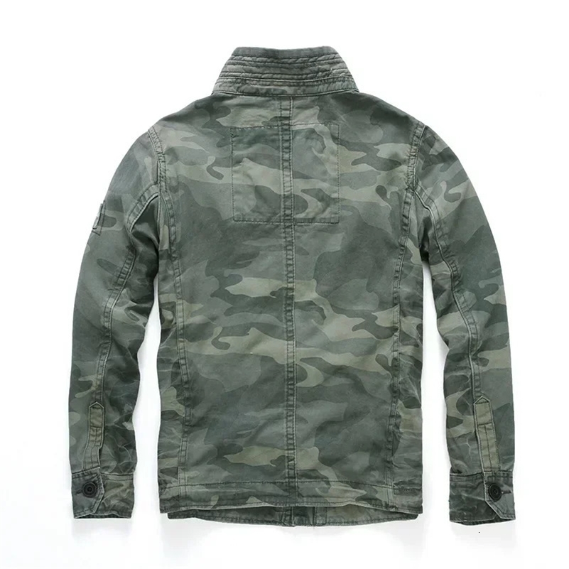 Men Jacket M65 Denim Retro Cargo Jacketes Outdoor Multi Pockets Camo Tops Field Casual Fashion Hiking Coats Uniform y240927