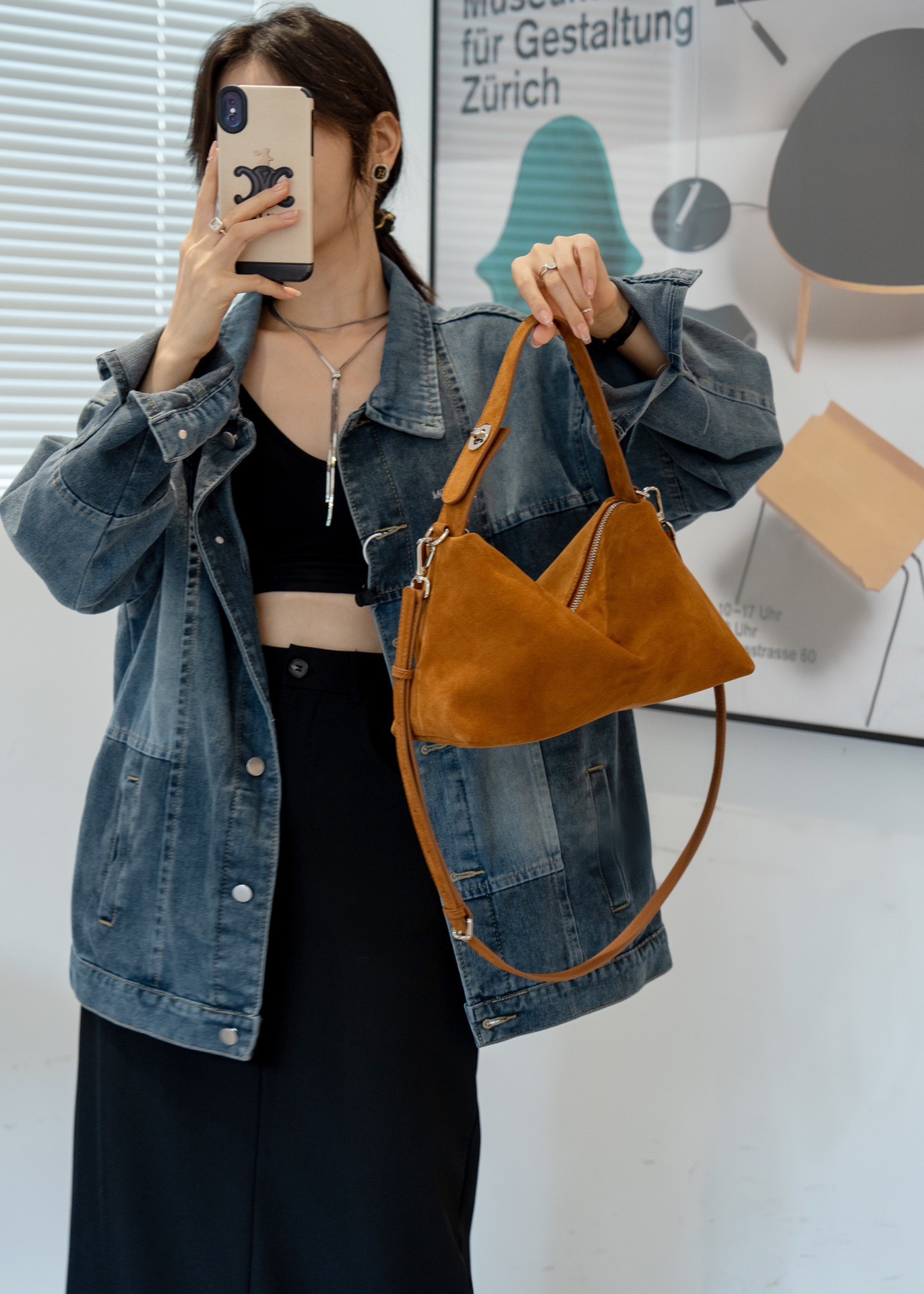 Designer Simple Autumn Winter Colletion Grey Brown Big Boston Tote Soft Matte Suede Cow Leather Women's Handbag Shoulder Bag A Gift For My Girlfr
