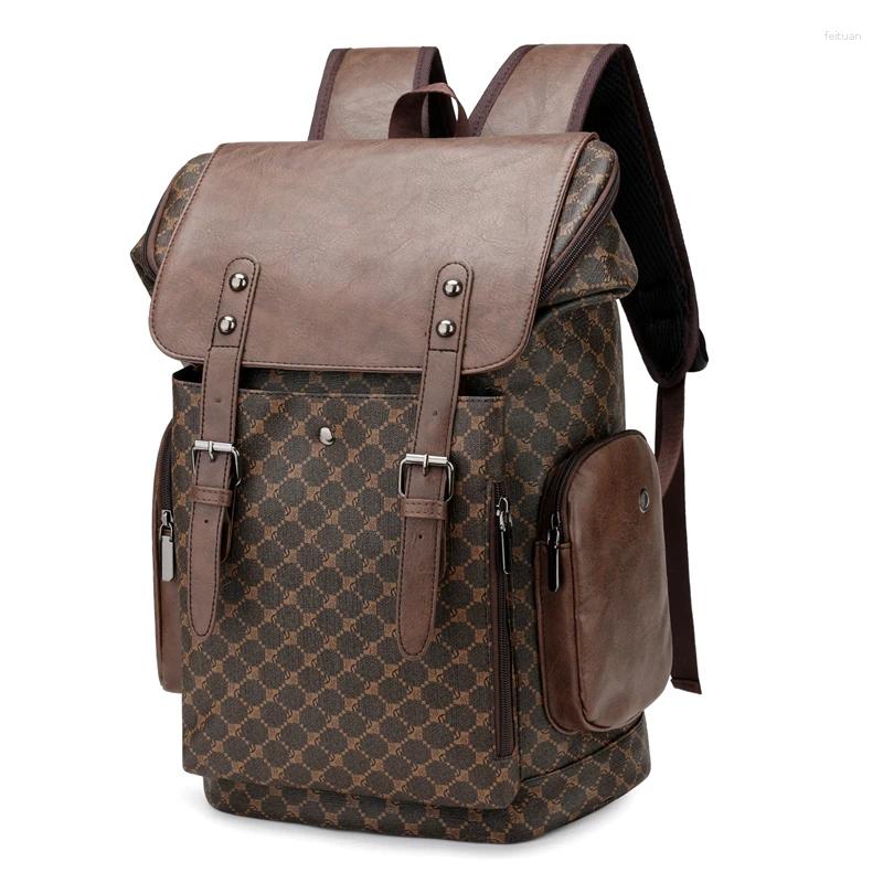 Backpack Men Leather Large Capacity Outdoor Travel Bag School Mochilas De Hombre Mochila Waterproof
