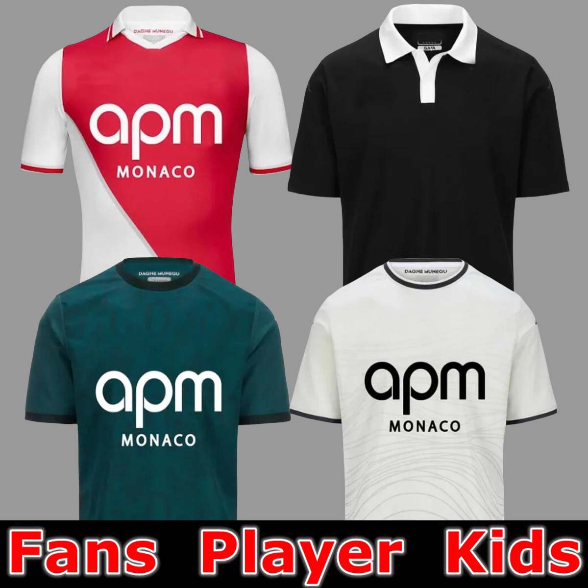 2024 2025 maillot de foot as monaco 100th anniversary soccer jersey 24 25 Singo Golovin Folarin Balogun Zakaria Home away Centenary Football uniform men kids kit