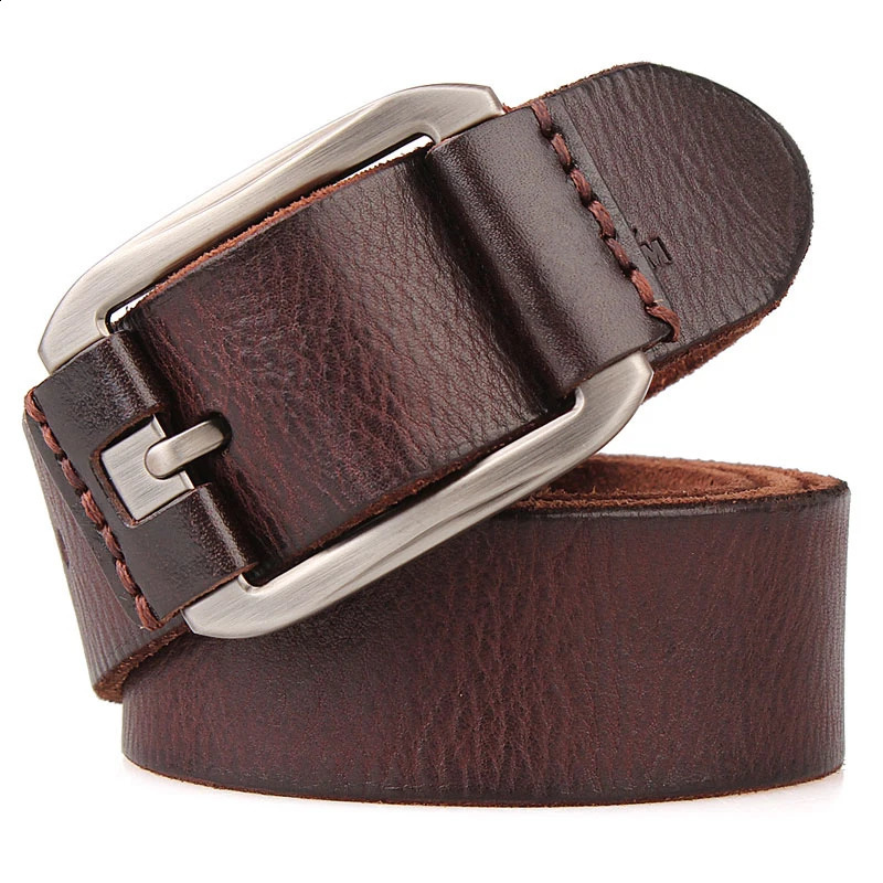 Vintage original leather strap suitable for soft and hard men no interlayer mens belt suitable for jeans mens accessories 240925