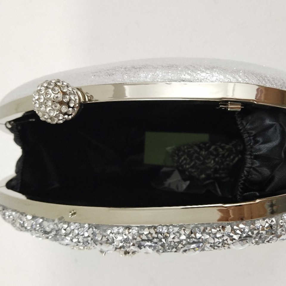 Clutch Bag Solid Color Oval Banquet Small Style Designer Bag Diamond Studded Lock Bag Banquet Bag Evening Party Full Diamond Hand-held Bag 240920