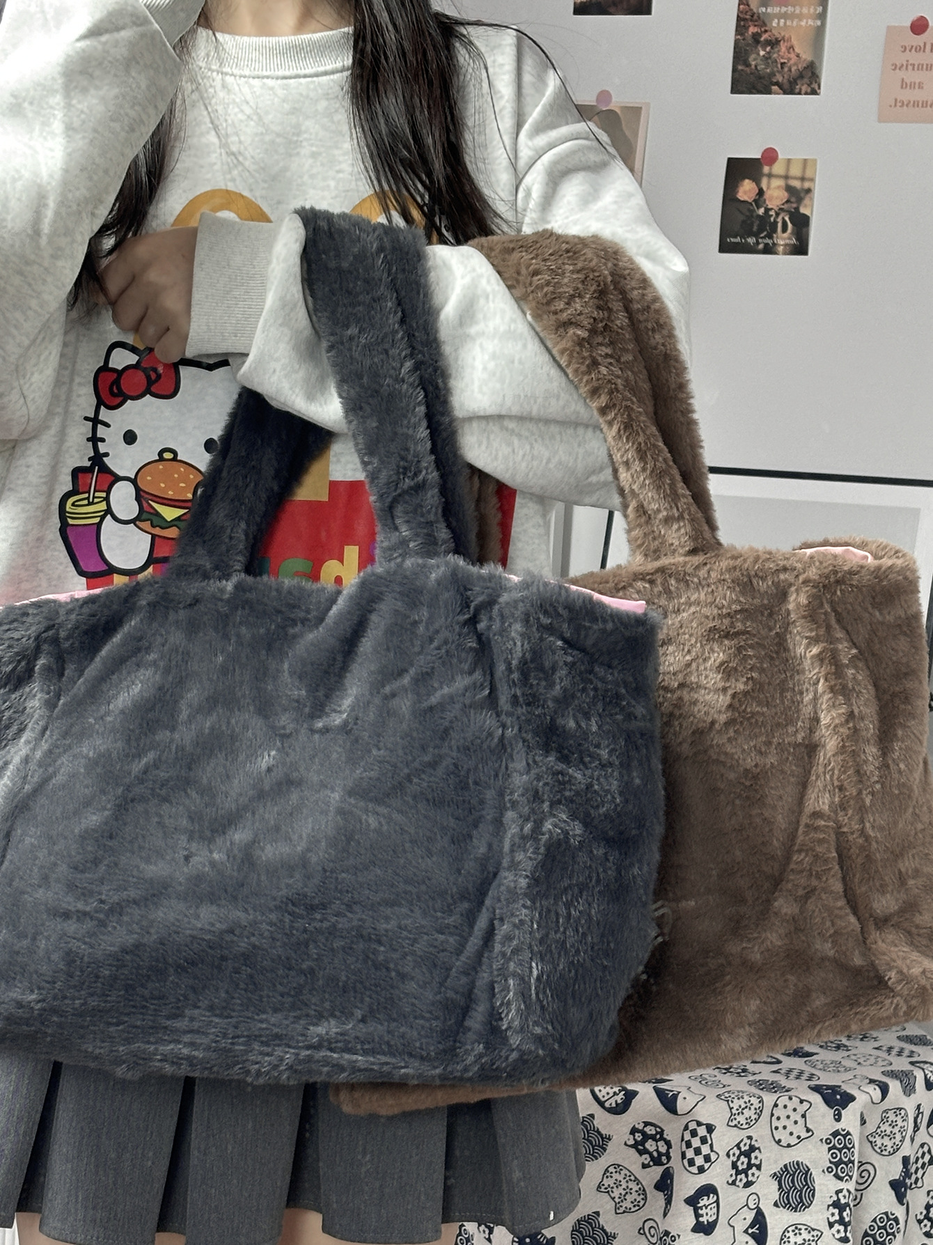 Small fashion trend with cute 2024 new hair bag women's bag large capacity women's shoulder handbag