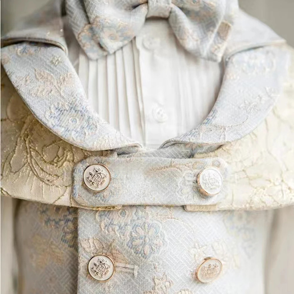 Boys Clothing Suit for Wedding Kids Boutique Outfit Toddler Baby Jacquard Cape Suits Children Birthday Party Flower Girls Dress 240919
