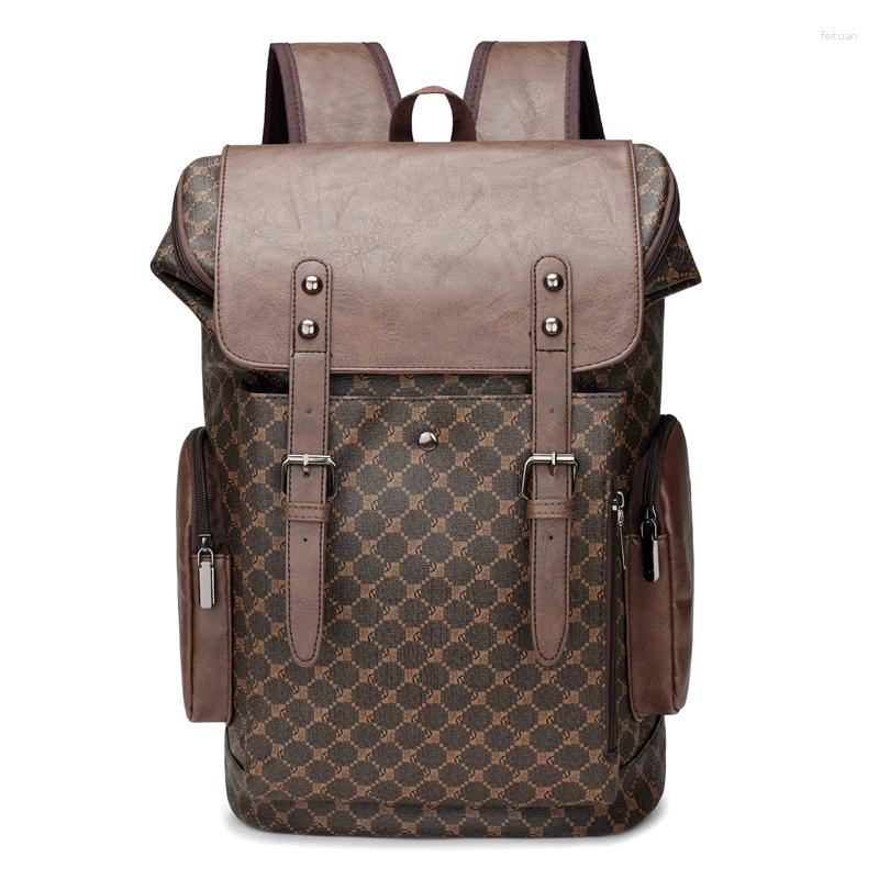 Backpack Men Leather Large Capacity Outdoor Travel Bag School Mochilas De Hombre Mochila Waterproof