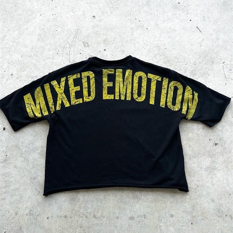 oversized graphic t shirts men retro y2k top Harajuku punk t shirt loose hip hop letter print short sleeve streetwear 240927