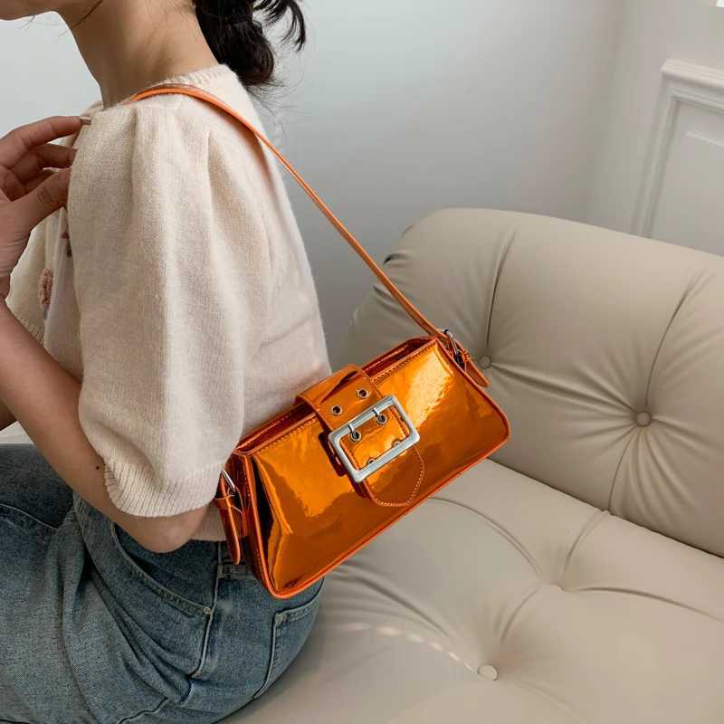 Fashion Underarm Shoulder Bags for Ladies 2024 New Patent Leather Mirror Handbag High Quality Party Candy Color Luxury Female Bag 240929