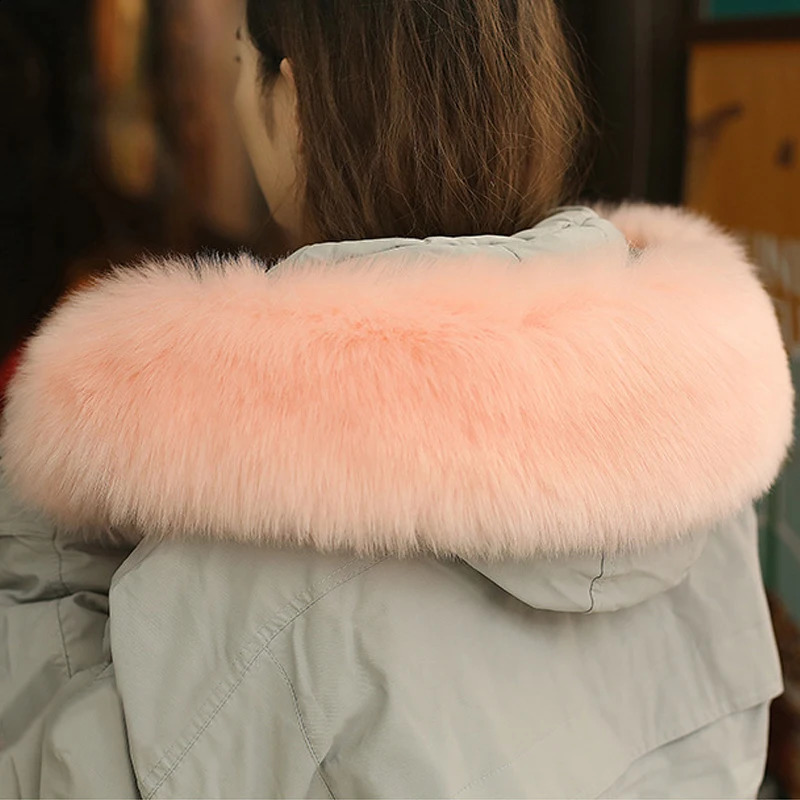 Winter Warm Faux Fur Collars Fluffy Collar Women Fur Scarf Plush Wrap Neckerchief Fur Shawl For Coat Down Jacket 240927
