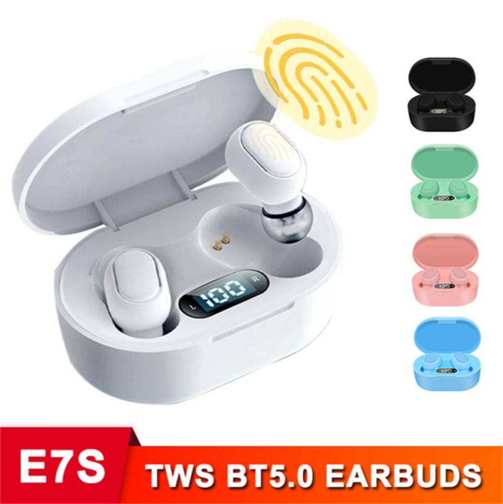 E7S TWS Black Ear Bud True Wireless Bluetooth EarphonesTouch Control Water proof Stereo inEar Headphones with charge case Built658