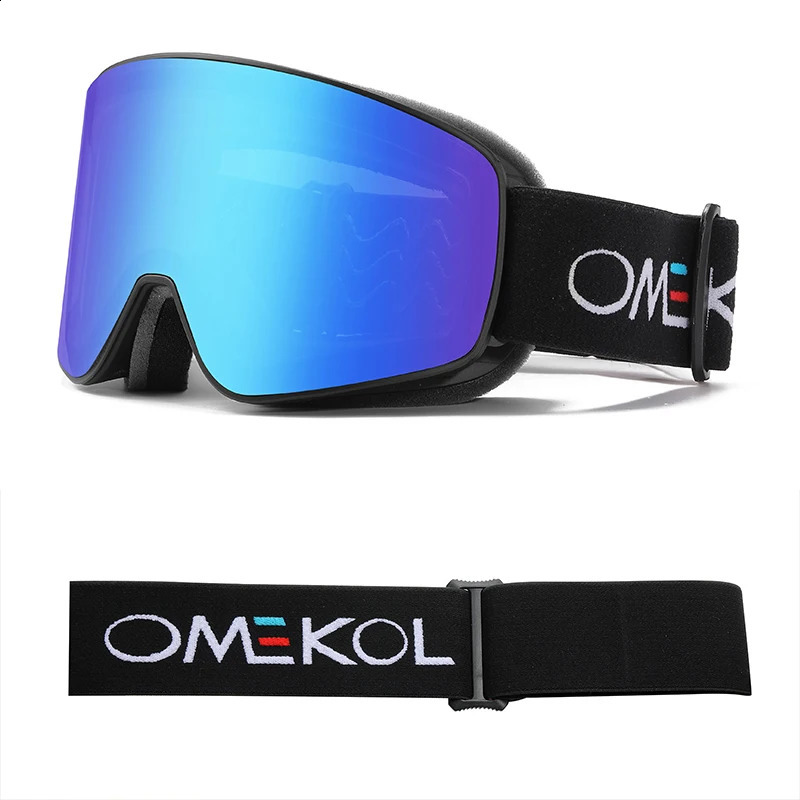 OMEKOL Double Layers AntiFog Ski Goggles Snow Snowboard Glasses Outdoor Sport Snowmobile Eyewear 240926