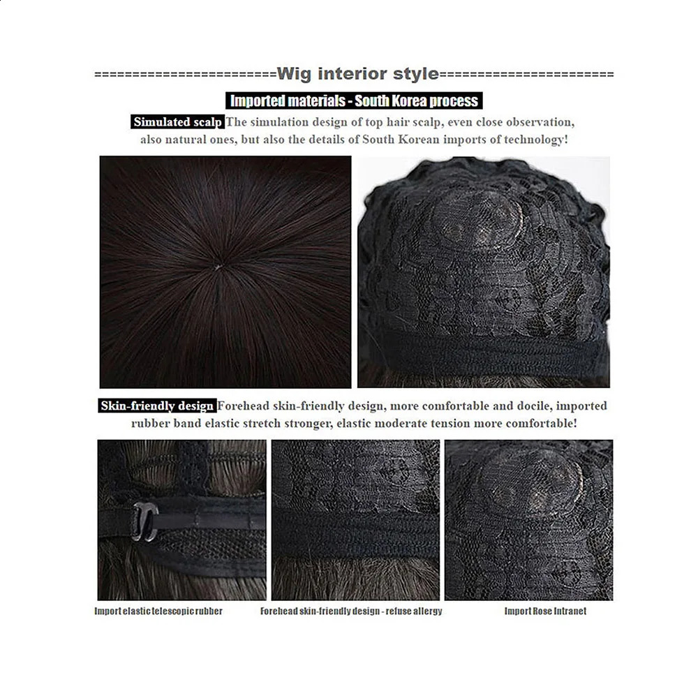 23 Color 35Cm Short HSIU Black White Purple Red Yellow High-Temperature Fiber Optic Synthetic Party Cosplay Wig 240913