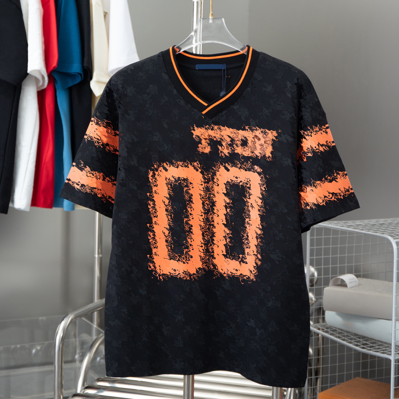 Mens Designer Band T Shirts Fashion Black Short Sleeve Luxury Letter Pattern T-shirt size