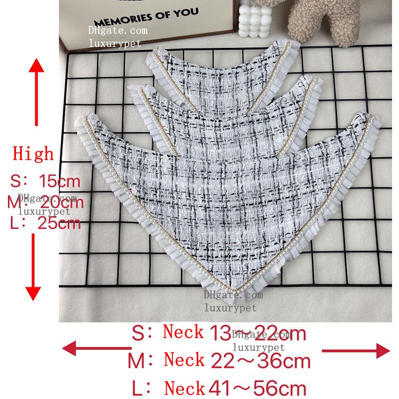 Bandanas with Button, Dual Layer Scarf Soft Triangle Bib Girls and Boys Kerchief Adjustable Accessories for Small Medium Dog Puppy Pet Cat White S A74