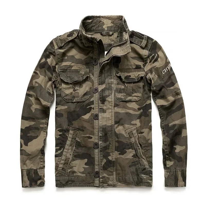 Men Jacket M65 Denim Retro Cargo Jacketes Outdoor Multi Pockets Camo Tops Field Casual Fashion Hiking Coats Uniform y240927