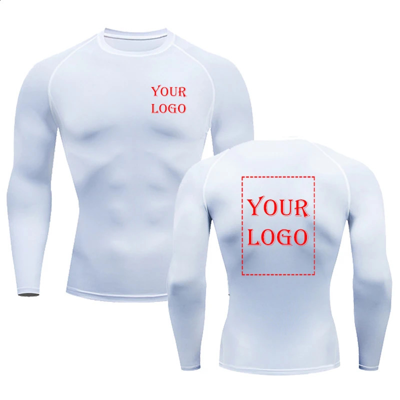 Your own n image compression shirt running fitness tight fitting sportswear customized printing Tshirt 240929