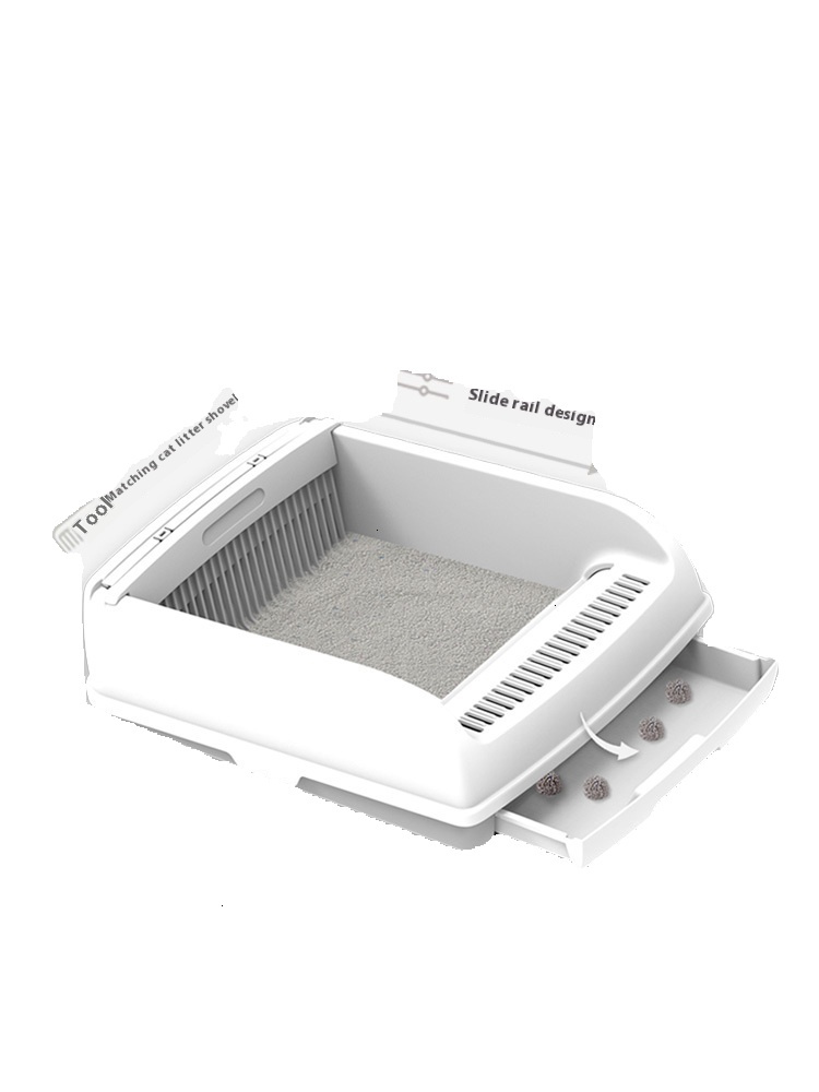 Extra large semi-automatic cat toilet, semi enclosed cat litter box, large cat litter box, anti splash cat supplies