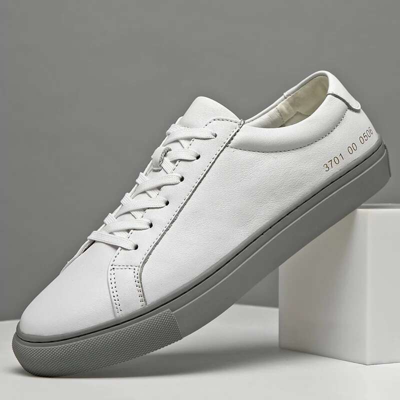 Italian Genuine Leather Men's 2024 Designer White Comfy Walking Shoes Lace-up Business Outdoor atos Para Hombre