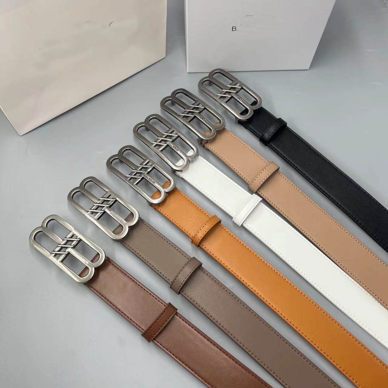 Letter Belts BB Belt Men women Belts designer belt retro genuine Leather belt Solid Color Fashion Classic All match Couple Luxury gift Waistband Silver