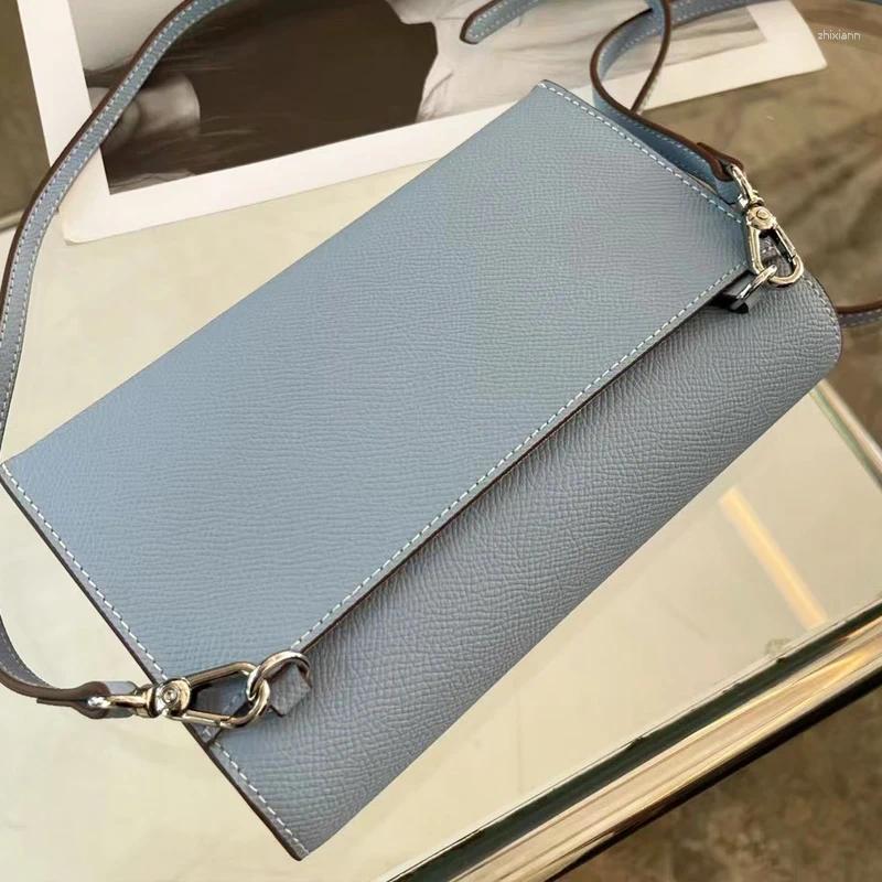 Drawstring Genuine Leather Box Bags For Women Handbags And Purses 2024 In Cow Button Mini Mobile Phone Shoulder 58d8 - view 5