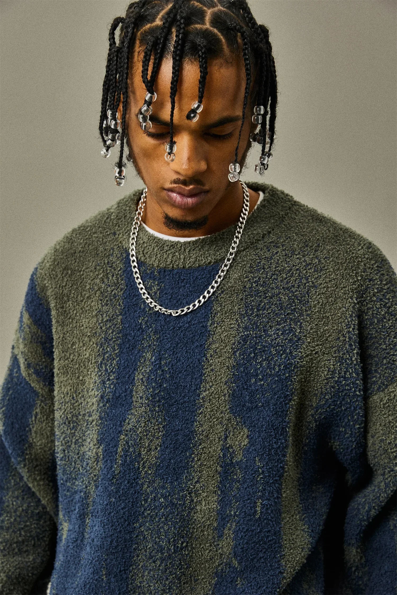 Gothic retro latte art mens hip-hop Harajuku sweater Y2k clothing knitted sweater couple sweater 240924