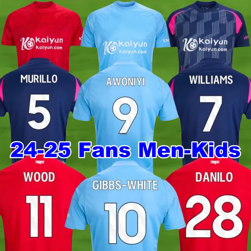 24 25 Nottingham Soccer Jersey GRABBAN Johnson Surridge Men kids Football Jersey Forest Awoniyi AMEOBI KROVINOVIC MIGHTEN Zinckernagel LINGARD Football Shirt