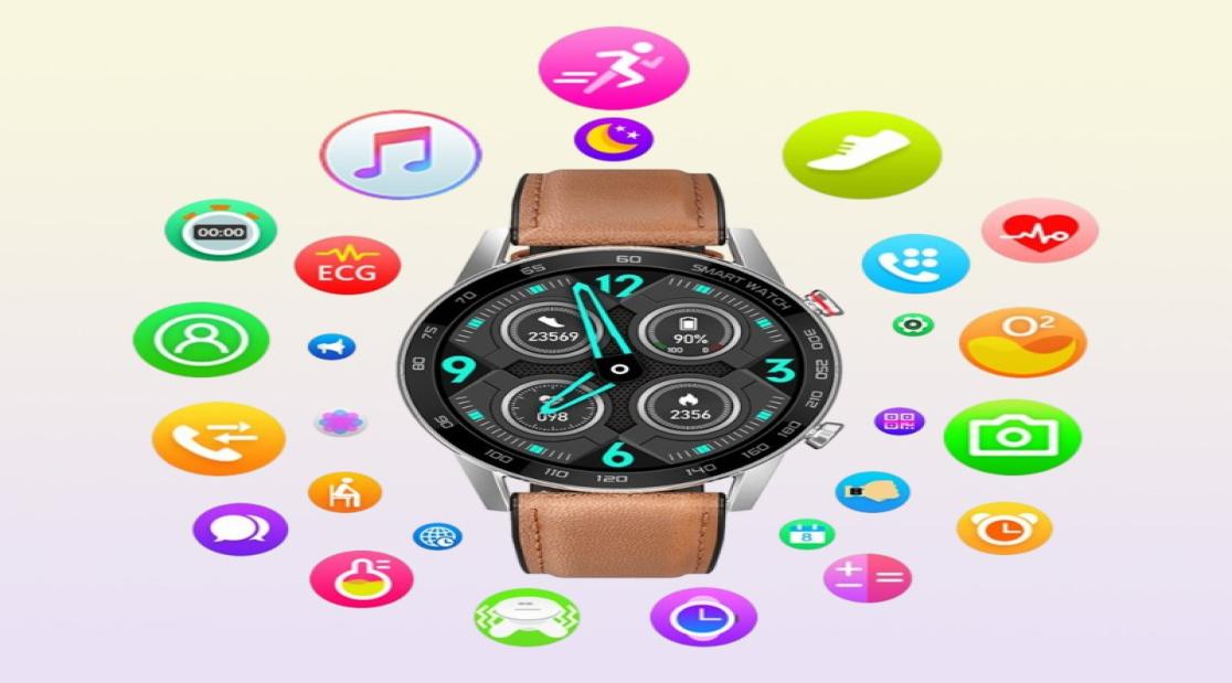 DT95 Business Sports Smart watch Bluetooth Call IP68 Waterproof ECG Heat Rate Blood pressure Screen Alarm Sleep Smartwatch PK Xiao