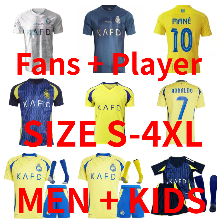 XXXL 4XL 24 25 Al Nassr FC soccer Jerseys MANE A.TALISCA BROZOVIC ALEX 2024 2025 TELLES G.KONAN FOFANA Player Version Football Shirts Men Kids Kits Socks Full Sets
