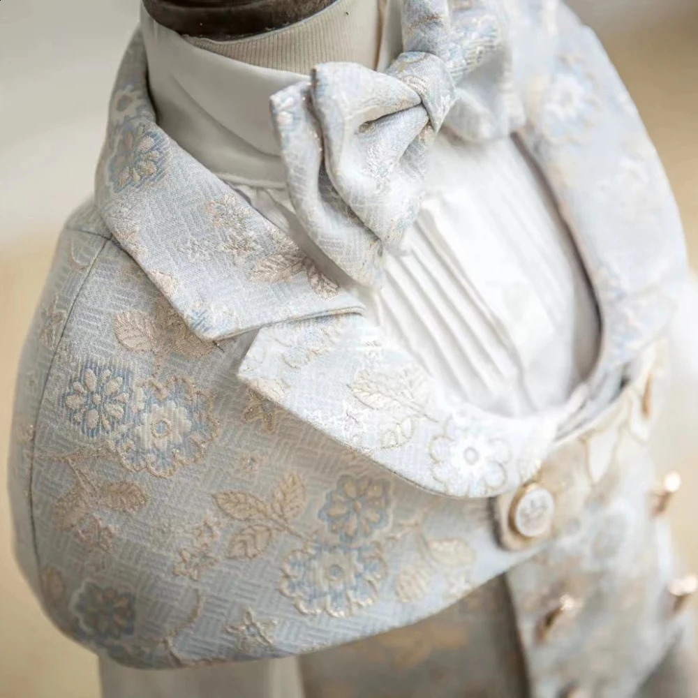 Boys Clothing Suit for Wedding Kids Boutique Outfit Toddler Baby Jacquard Cape Suits Children Birthday Party Flower Girls Dress 240919