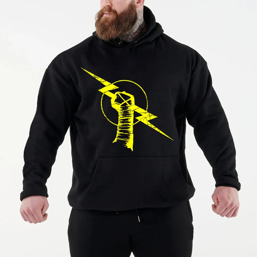 Wrestler CM Punk Mens Black Hoodie for Autumn/Winter Street Sports Casual Roller Returns 240929