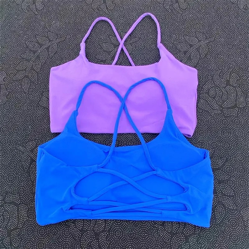 Top Womens Fitness Vest Gym Solid Color Sports Bra Pilates Yoga Beauty Back Running Exercise Fashion Girls Sports Underwear 240927