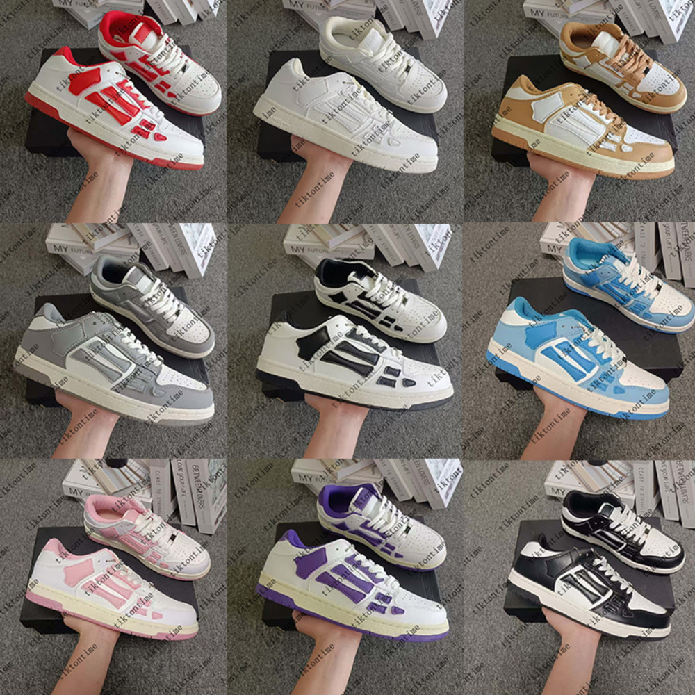 Shoe Designer shoes Skel-top Casual Shoes Skelet Bones Runner Top Low Sneaker Skeleton Women Men Retro Sneakers Black White Genuine Leather shoe