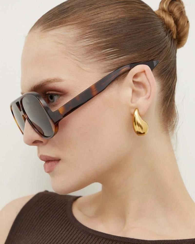 Square Glasses Women - Polarized Sunglasses, Retro Shield Lens, Plate Full Frame Eyeglasses for Summer Style Y260207