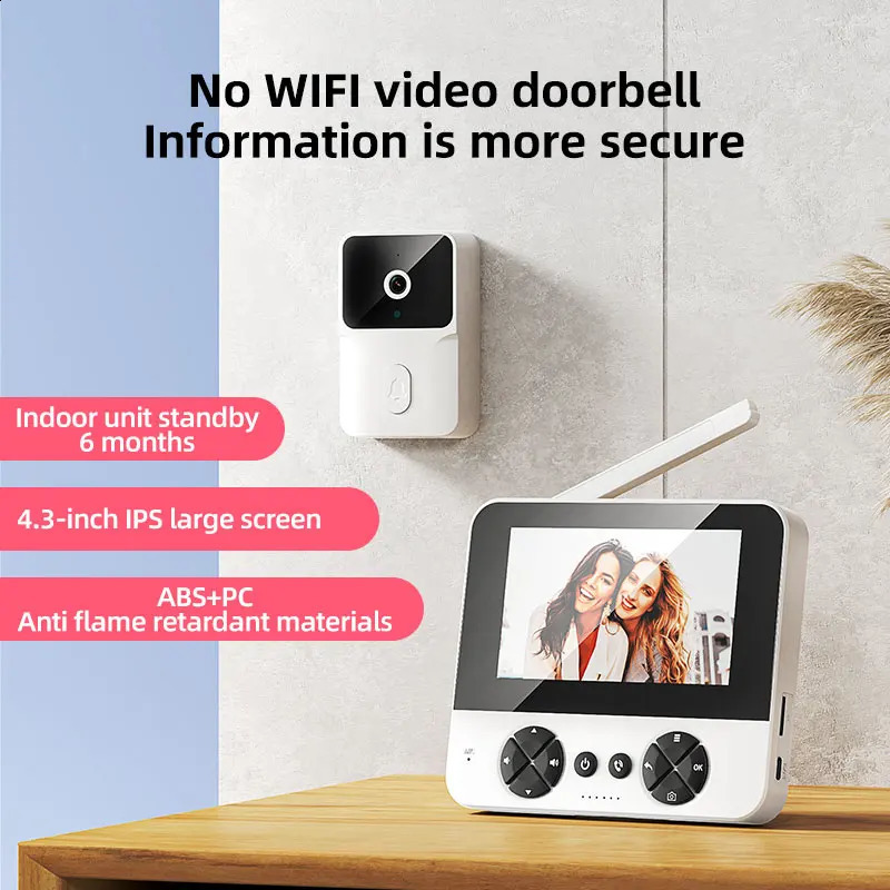 Video wireless electronic doorbell outdoor monitoring video tape infrared night vision home voice intercom door machine 241019