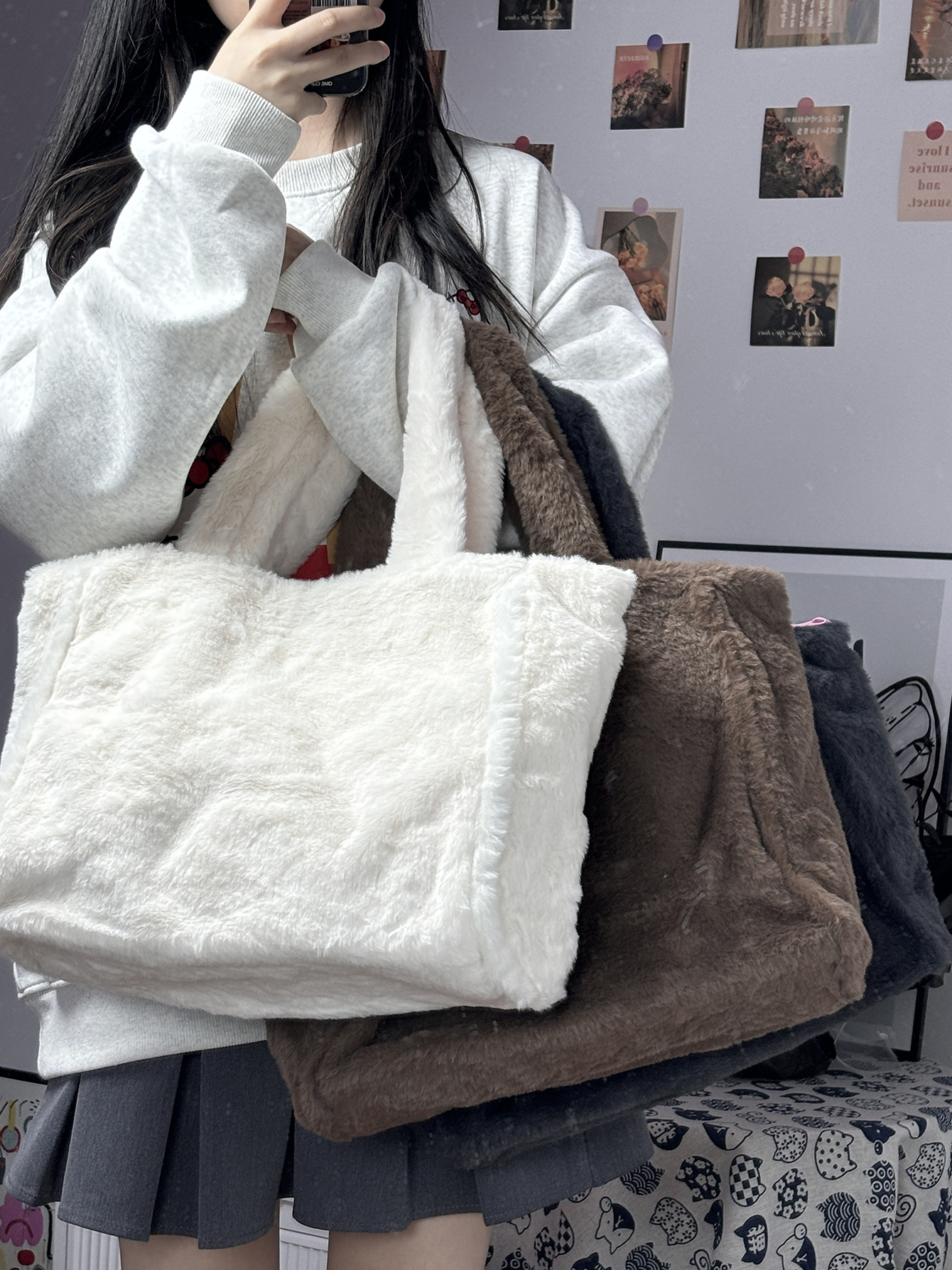 Small fashion trend with cute 2024 new hair bag women's bag large capacity women's shoulder handbag