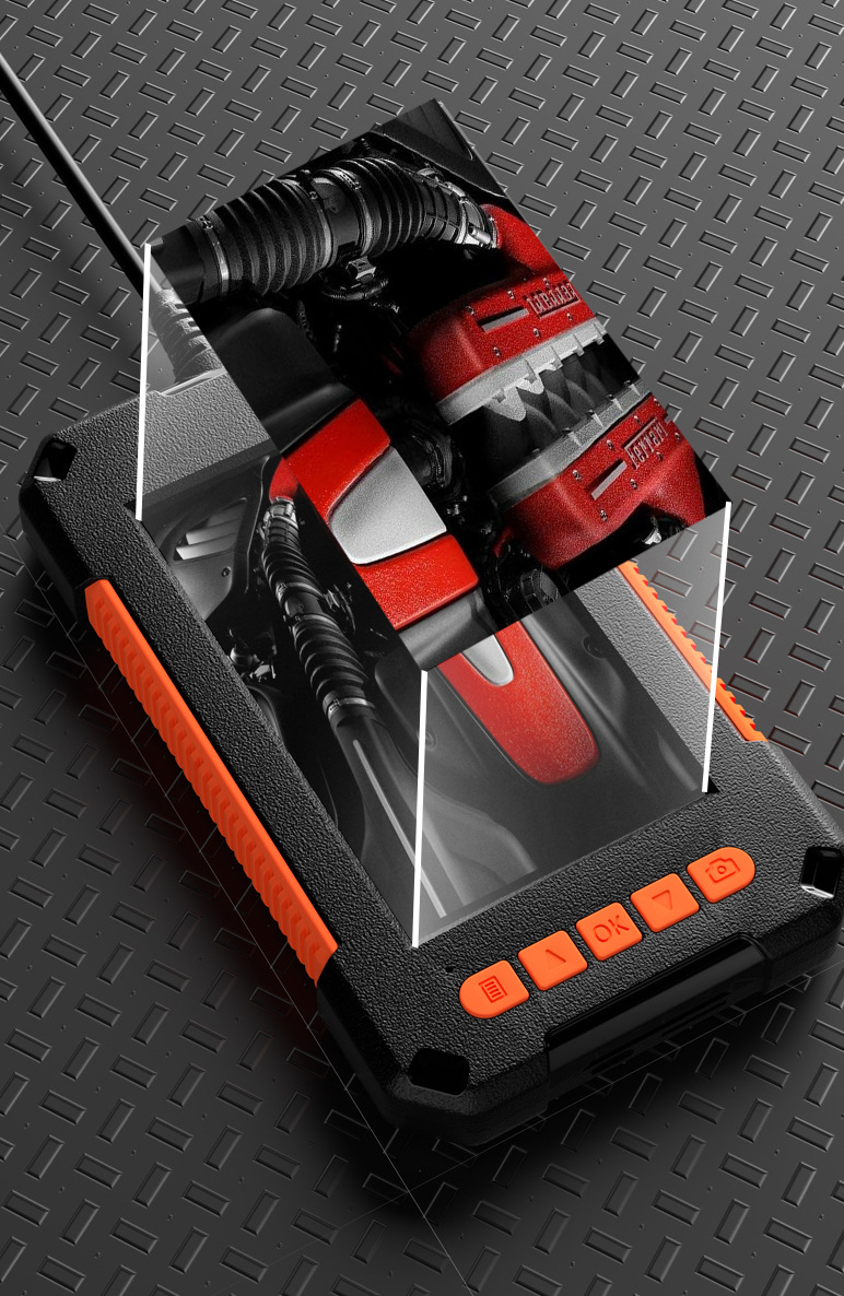 HD Visual Industrial Endoscope Borescope Camera With 8mm Lens for Automotive Maintenance and Inspection